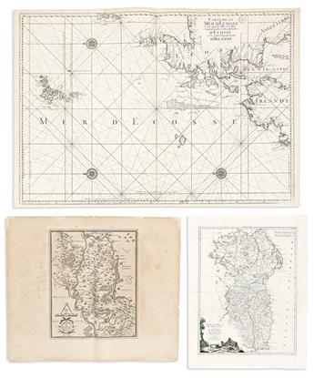 (IRELAND.) Group of 6 seventeenth-and-eighteenth-century engraved maps.